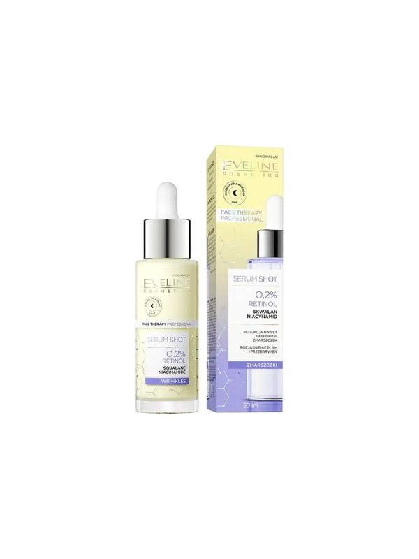 Eveline Serum Shot anti-rimpel Behandeling gezicht, hals en decolleté 0,2% Retinol 30 ml