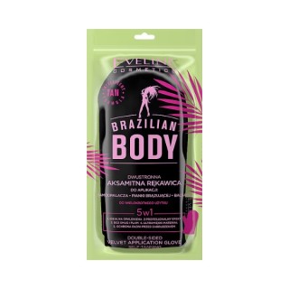 Двосторонні оксамитові рукавички Eveline Brazilian Body для нанесення засобів для тіла, 1 шт.
