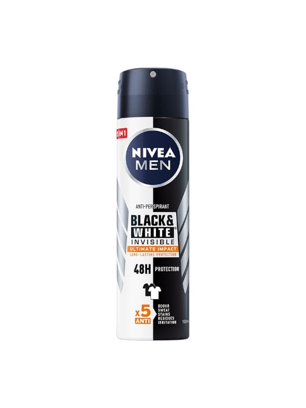 Nivea Men Black & White Invisible Ultimate Impact Spray Deodorant 150 мл