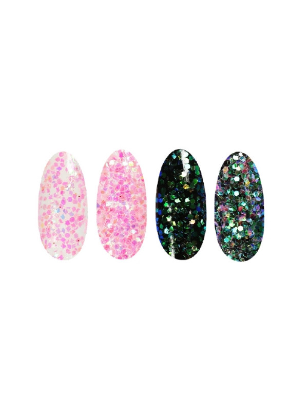 Ronney Glitter nagelpoeder /45/ Lichtroze neonfolie