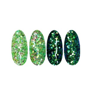 Ronney Glitter nail powder /47/ Green foil