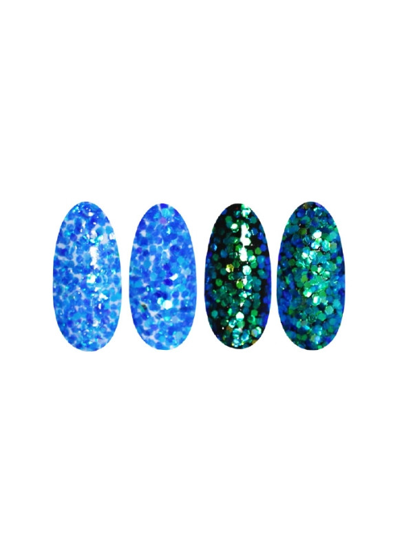 Ronney Glitter nagelpoeder /49/ Blauwe folie