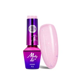 MollyLac /704/ Sparkling French Romantic hybrid nail polish 5 g