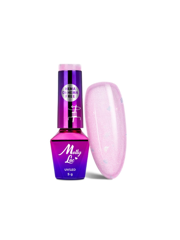 MollyLac /705/ Sparkling French Wedding Dress hybrid nail polish 5 g