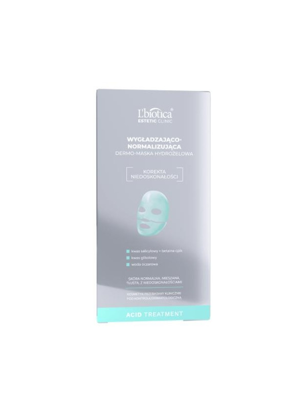 L'biotica Acid Treatment hydro Dermo - gladmakend en normaliserend gezichtsmasker 1 stuk