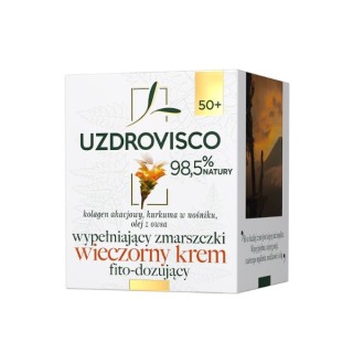 Uzdrovisco Abend-Gesichtscreme, die Falten auffüllt, Kurkuma, 50 ml