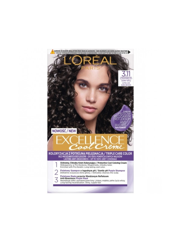 Фарба для волосся L'oreal Excellence Creme /3.11/ Ultra Ash Dark Brown