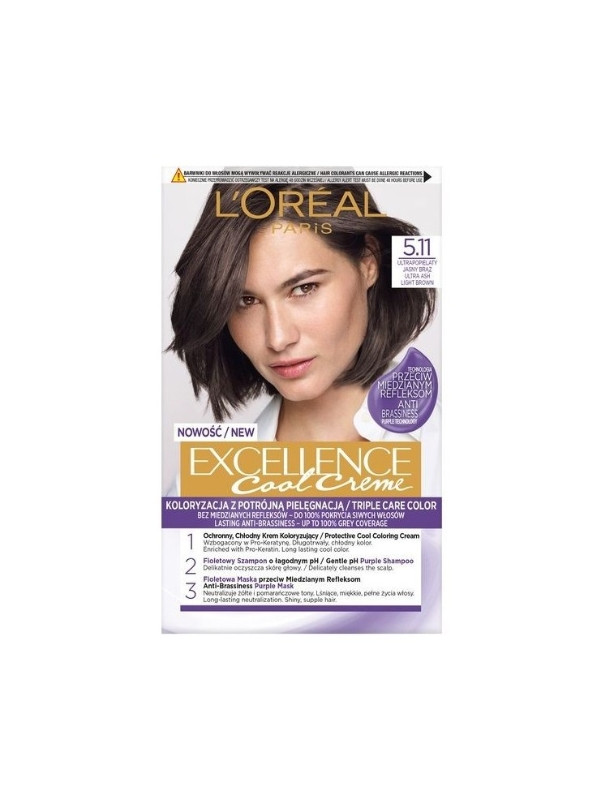 Фарба для волосся L'oreal Excellence Creme / 5 / Ultra Ash Light Brown