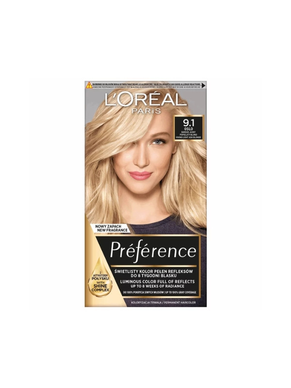 Фарба для волосся L'oreal Preference /9.1/ Дуже світлий попелястий Blond