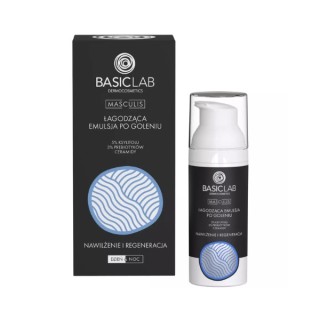 BasicLab Masculis beruhigende Aftershave-Emulsion Feuchtigkeitsspendend und regenerierend 5 % Xylitol und 3 % Präbiotika 50 ml