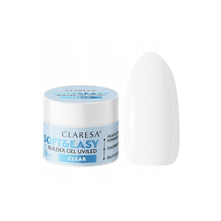 Claresa Soft & Easy Żel budujący do paznokci Clear 45 g