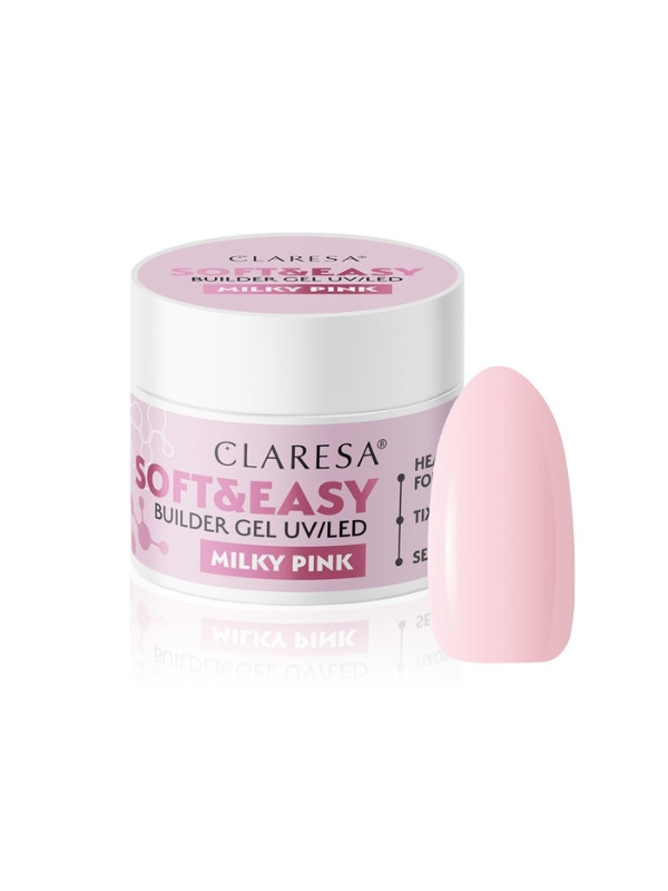 Гель для нарощування нігтів Claresa Soft & Easy Milky Pink 45 г