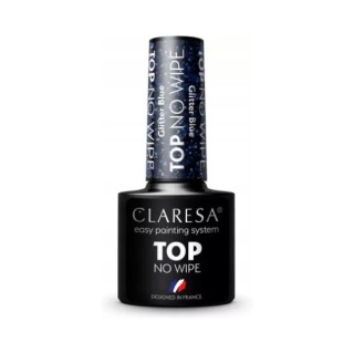 Claresa Top No Wipe hybride nageltop Glitter Blue 5 gr