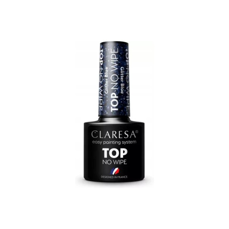 Claresa Top No Wipe Hybrid-Nageltop Glitter Blue 5 g