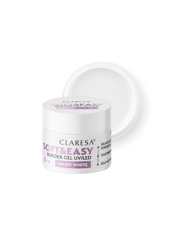 Гель для нарощування нігтів Claresa Soft & Easy Milky White 45 г