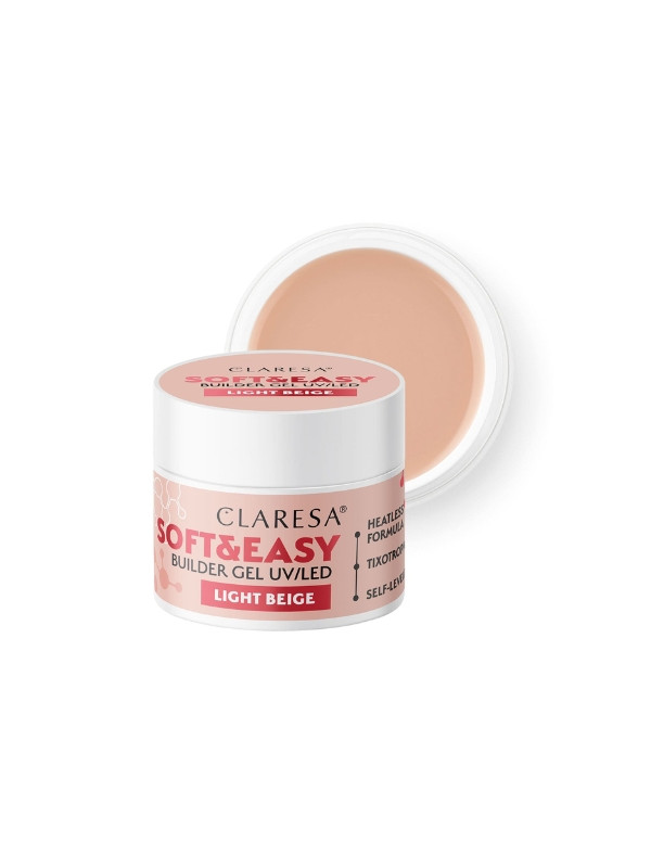 Light Beige гель для нарощування нігтів Claresa Soft & Easy 45 г