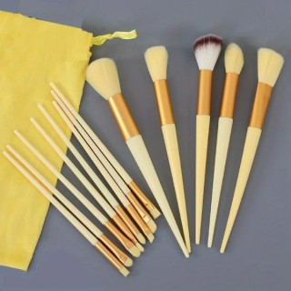 Set professioneller Yellow Make-up-Pinsel, 13-teilig