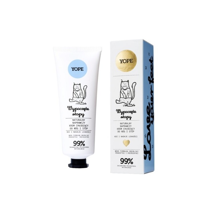 YOPE Natuurlijke herstellende verkoelende crème voor benen en voeten 75 ml