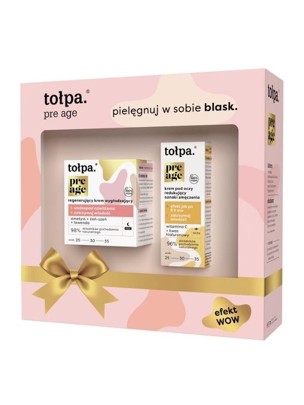 Tołpa Na Gift Pre Age Rejuvenation Set: regenerating smoothing face cream 50ml + eye cream reducing the signs of dullness