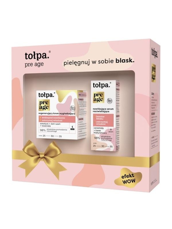 Tołpa Na Gift Pre Age Glow Set: regenerating smoothing face cream 50 ml + moisturizing illuminating Serum 20 ml