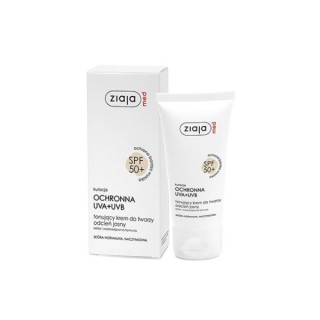 Ziaja Med SPF 50+ Тонізуючий крем для обличчя для нормальної та судинної шкіри Світлий відтінок 50 мл