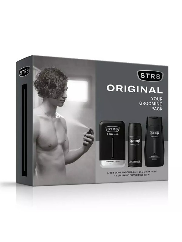 STR8 ORGINAL Geschenkset für Männer: Aftershave 100 ml, Antitranspirant 150 ml und Duschgel 250 ml 1 Stück