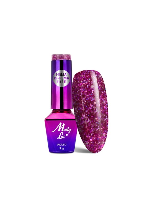 MollyLac /634/ Spotlight Pink Fiction Hybrid Nail Polish 5 ml