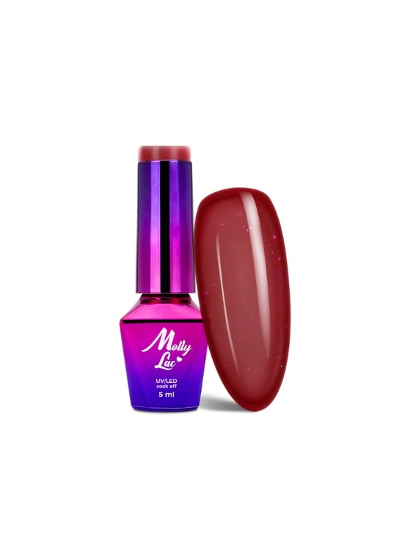 MollyLac /197/ Hearts & Kisses Hybrid Nail Polish Dazzling Kisses 5 ml