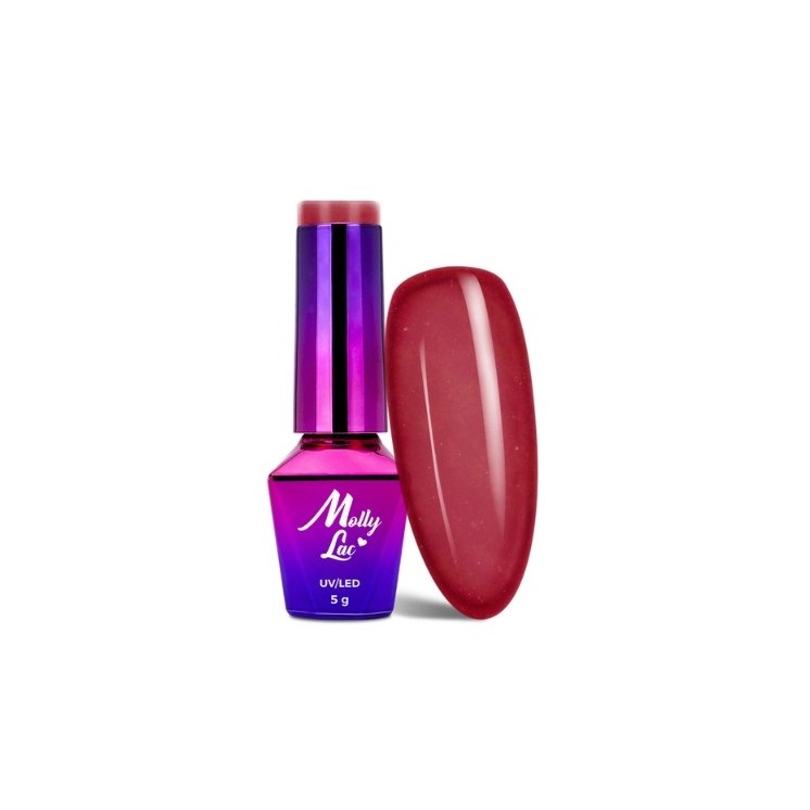 MollyLac /195/ Hearts & Kisses Hybrid Nail Polish Dazzling Heart 5 ml