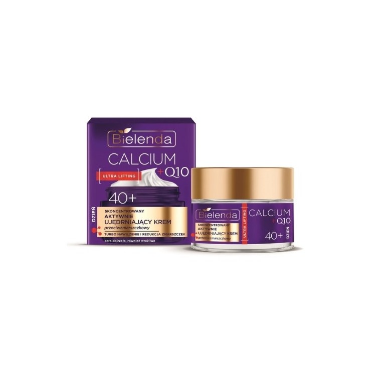Bielenda CALCIUM + Q10 концентрований активний підтягуючий крем для обличчя проти зморшок 40+ на день 50 мл