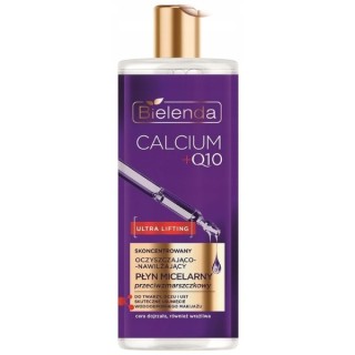 Bielenda CALCIUM + Q10 Konzentriertes Reinigungs- und Feuchtigkeitsfluid mit Anti-Falten-Wirkung, Mizellenwasser, 500 ml