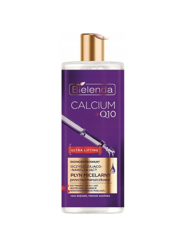 Bielenda CALCIUM + Q10 geconcentreerde reinigende en hydraterende anti-rimpel micellaire vloeistof 500 ml