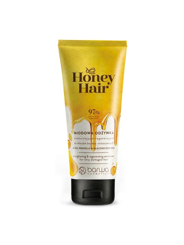 Barwa Honey Hair Зміцнюючий і відновлюючий кондиціонер для дуже пошкодженого волосся Мед, прополіс і маточне молочко 200 мл