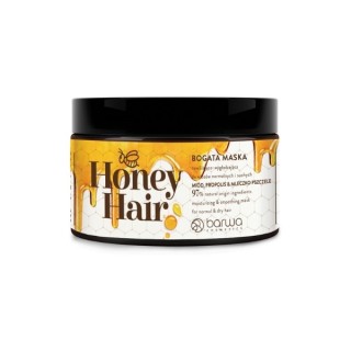 Barwa Honey Hair Feuchtigkeitsspendende und glättende Maske für normales und trockenes Haar, Honig, Propolis und Gelée Royale, 2