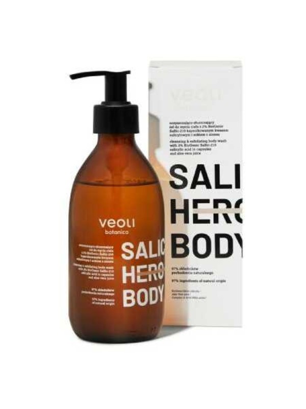 Veoli Botanica Saltic Hero Body en exfoliërende Body wash gel met salicylzuur 280 ml