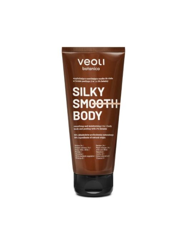 Veoli Botanica Silky Smooth Body 2w1 wygładzająco-nawilżająca Maska do ciała w formie peelingu z betainą 180 ml