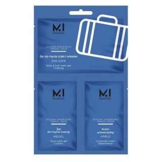 Marion Travel Pack Reiseset for Men : Körper- und Haarwaschgel + Gesichtswaschgel + Universalcreme