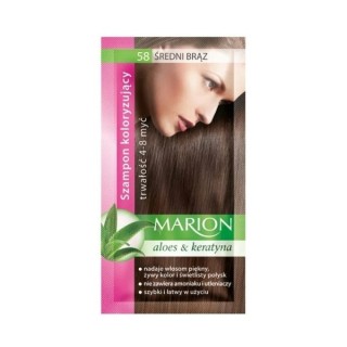 Marion Färbeshampoo mit Aloe-Extrakt 4-8 Haarwäschen /58/ Mittelbraun 40 ml