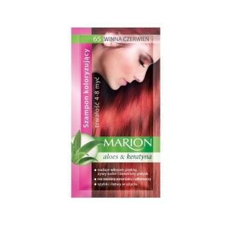 Marion Coloring shampoo with aloe extract 4-8 washes /65/ Wine Red 40 ml