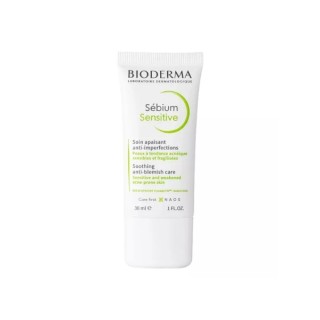 Bioderma Sebium Sensitive beruhigende Gesichtscreme zur Unterstützung der Behandlung von Akne-Haut, 30 ml