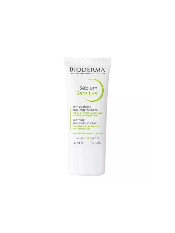 Bioderma Sebium Sensitive beruhigende Gesichtscreme zur Unterstützung der Behandlung von Akne-Haut, 30 ml