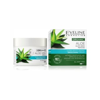 Eveline Organic Aloe Ultra-feuchtigkeitsspendende, glättende Gesichtscreme 50 ml