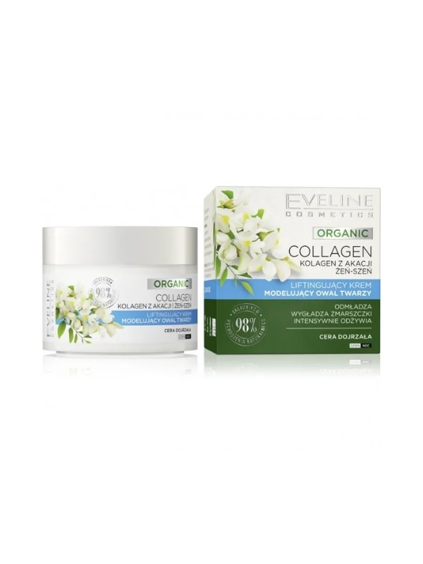 Eveline Organic Collagen Lifting Face Cream modelliert das Gesicht oval 50 ml