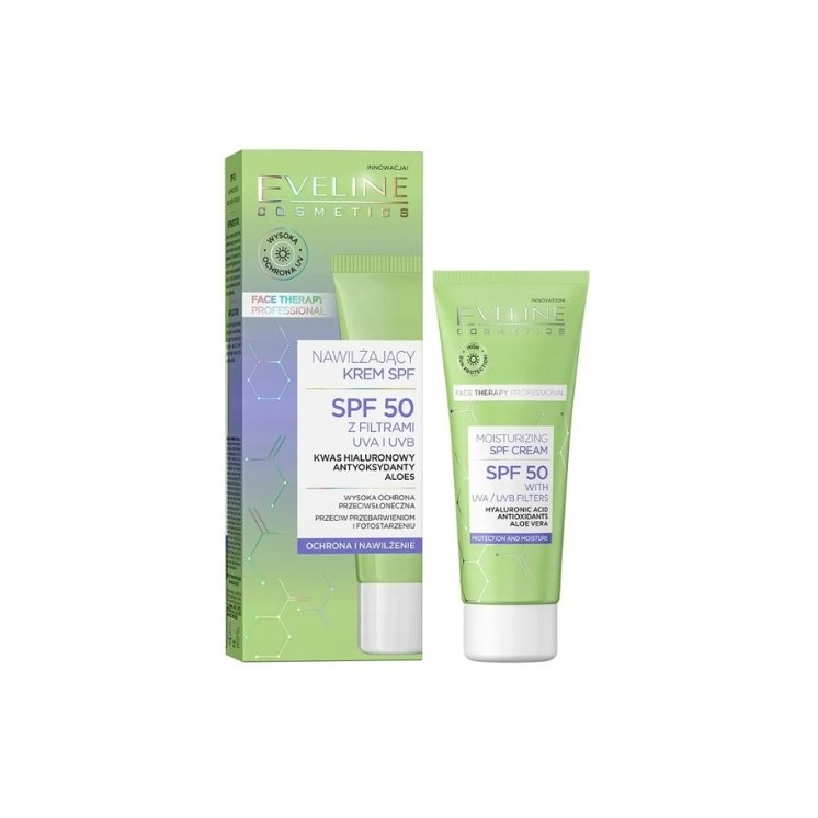 Зволожуючий крем для обличчя Eveline з фільтром SPF50 30 мл