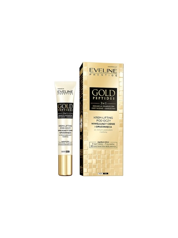 Eveline Gold Peptides Cream – Augenstraffung, Beseitigung von Augenringen und Schwellungen, 20 ml