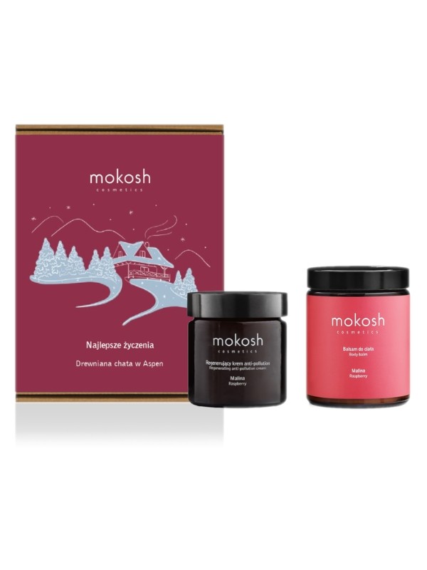 Mokosh Cadeauset Houten hut in Aspen gezichtscrème 60 ml + Bodylotion 180 ml