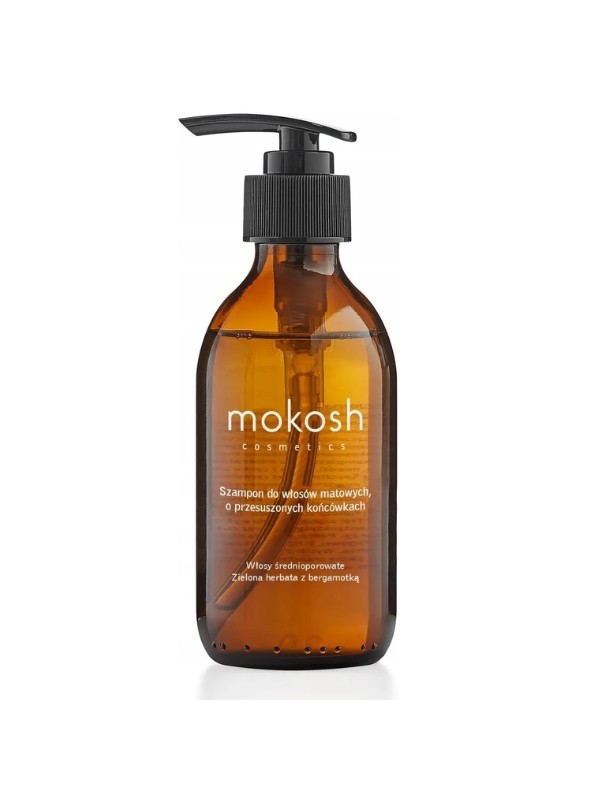 Mokosh Shampoo für mittlere Porosität, mattes Haar mit trockenen Spitzen, Grüner Tee mit Bergamotte, 200 ml