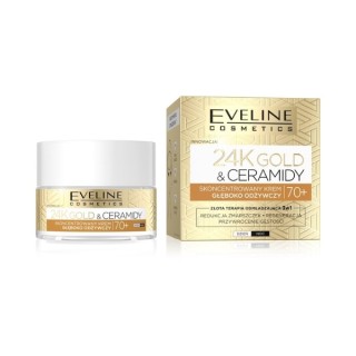 Eveline 24K Gold & Ceramides Geconcentreerde Gezichtscrème 70+ Diep Voedend 50 ml