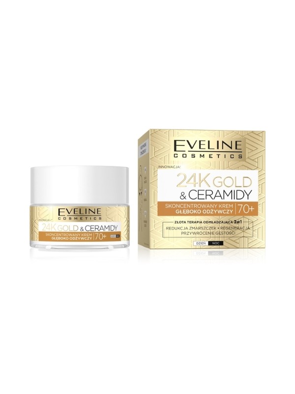 Eveline 24K Gold & Ceramides Geconcentreerde Gezichtscrème 70+ Diep Voedend 50 ml