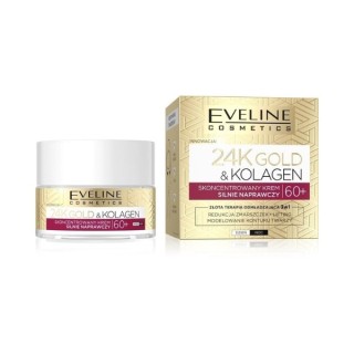 Концентрований крем для обличчя Eveline 24K Gold & Collagen 60+ Сильно відновлюючий 50 мл